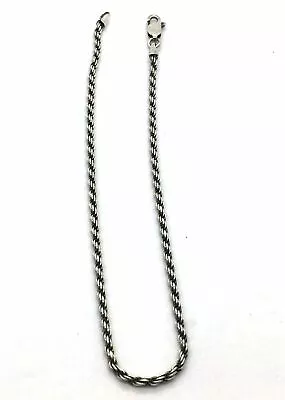 Vintage Solid 925 Sterling Silver Anklet 10  Oxidized • $37.99