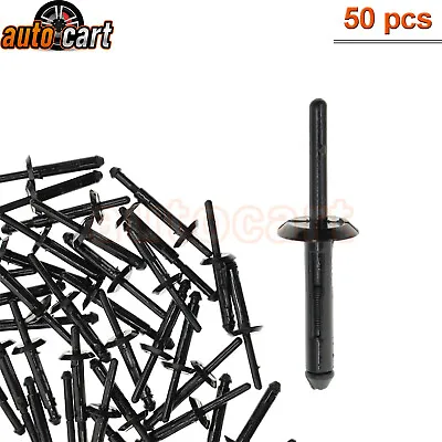 50PCS Nylon Fascia Bumper Fender Liner Car Rivet Fastener Push Retainer Clip Kit • $6.62