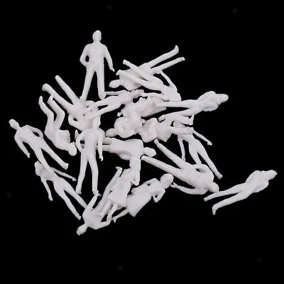 20 Lot Plastic UnPainted 1/50 Diorama People Figures Kit White • £4.86