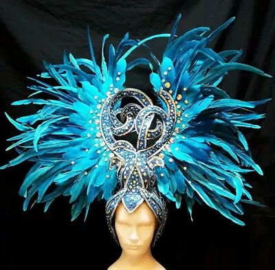 Da NeeNa H835 HUT Phoenix Egyptian Prince Crystal Vegas Showgirl Headdress • $880