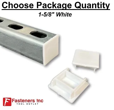 PVC Style Plastic WHITE End Caps Unistrut Channel 1-5/8'' X 1-5/8'' #EC-2W • $119.99
