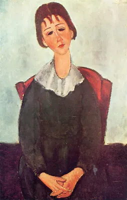 Dream-art Oil Painting Girl-on-Chair-aka-Mademoiselle-Huguette-Amedeo-Modigliani • $81.99