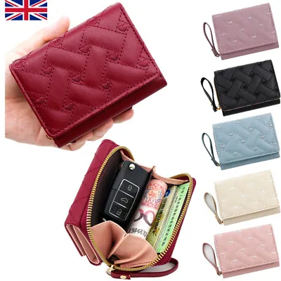 Women Short Small Money Purse Wallet Ladies Leather Folding Coin Card Holder UK • £6.99