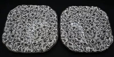 Susanna Brown By Johnson Brothers Square Salad Luncheon Plates Set Of 2 • $18