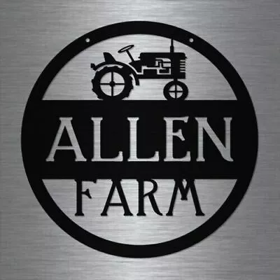 Customized Farm Tractor Metal Field Farmhouse Ranch Name Address Sign Decor Gift • £56.76