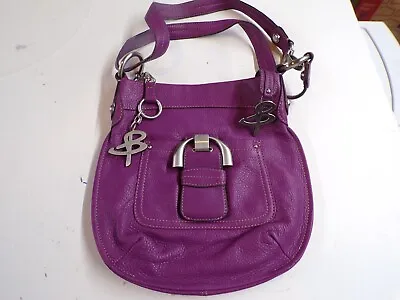 B Makowsky Westbourne Crossbody Bag Leather Purple Purse • $15