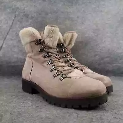 Crown Vintage Shoes Womens 9.5 Boots Lace Up Winter Fashion Comfort Faux Fur Zip • $28.97