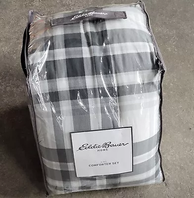 Eddie Bauer Coal Creek Gray Plaid Comforter Set King • $143.96