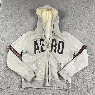 Aeropostale Hoodie Jacket Womens XL Gray Fleece Full Zip Hooded • $18.70