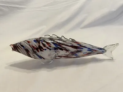 Vintage Murano Glass Fish 14 Inch Long (35cm) Multicoloured Reds Blues B1-03) • £17.95