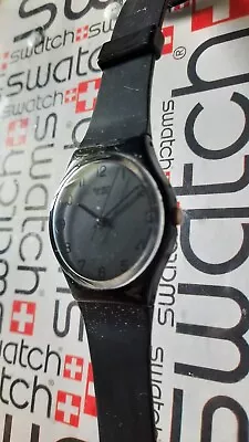 Swatch Black Out GB105 1985 Standard Gents 34mm Vintage  • $40