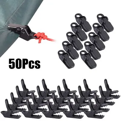 $11.15 • Buy 50Pcs Camping Awning Canopy Clamp Tarp Clip Car Cover Emergency Tent Heavy Duty