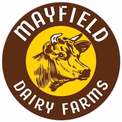 Mayfield Dairy Farms Jersey 14  Round Heavy Duty Usa Made Metal Advertising Sign • $72