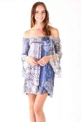 VAVA By Joy Han:Women's LENA OFF SHOULDER DRESS (BLUE)-VD1092 • $16.99