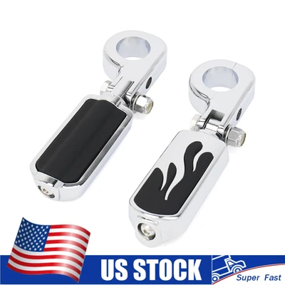 $48.99 • Buy Flame Highway Foot Pegs For Harley Deluxe Low Rider Night Train V-Rod 1977-2023