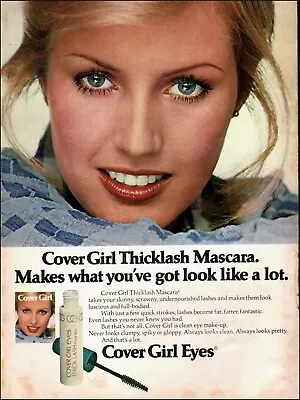 1976 Vintage Ad Cover Girl Eyes Retro Mascara Make-up Pretty Model   07/12/23 • £7.60