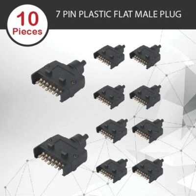 $37.19 • Buy 10 X TRAILER PLUG 7 PIN FLAT MALE RECTANGLE CARAVAN TRAILER , TRAILER PART