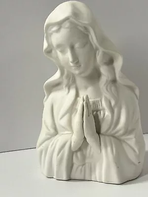 Vtg RARE White Bisque Napcoware Nightlight Madonna Mary Figurine Bust Signed # • $19.95