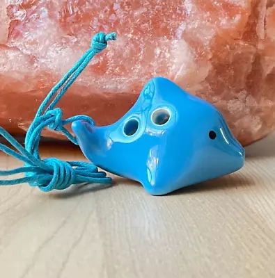 Dolphin 4 Holes Novelty Pendant Ceramic Ocarina - Easy To Learn & Great Gift! • $24.95