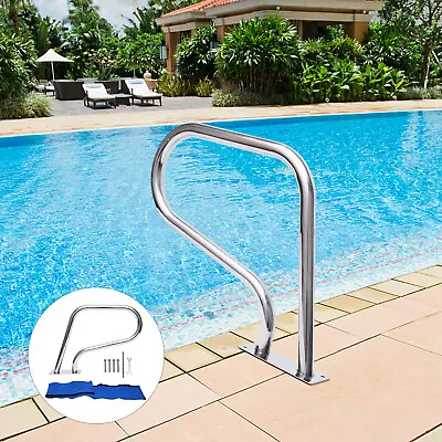 Inground Swimming Pool Hand Rail Railng Stainless Steel Stair Ladder Handrail • $73.15