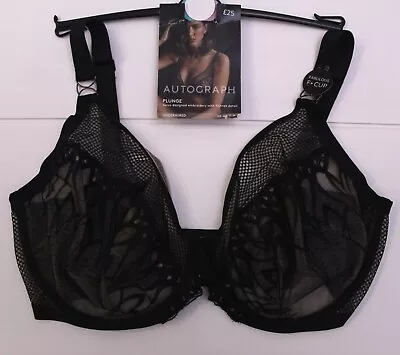 M & S Autograph Embroidered Plunge Bra Underwired Non Padded ~ 36F 36GG 38D 40DD • £11.95