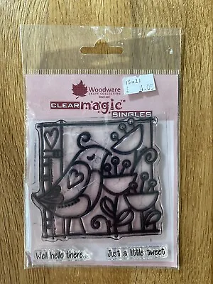 £2.49 • Buy Woodware Clear Magic Hello Birdie Stamp