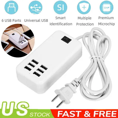 Multi Port USB Charger 6 Ports Adapter Travel Hub AC Power Supply US Plug • $9.59