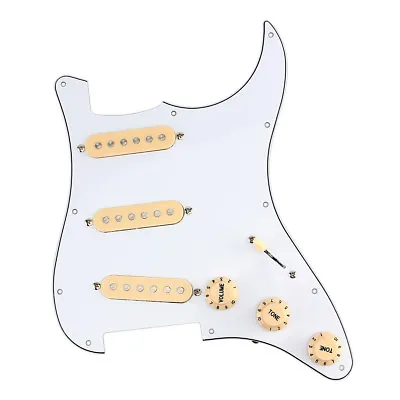 Electric Guitar Loaded Prewired Pickguard For Fender Strat Parts 3 Ply SSS White • $37.60