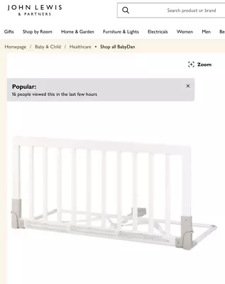 BabyDan Wooden Bed Guard Rail White 90cm • £37