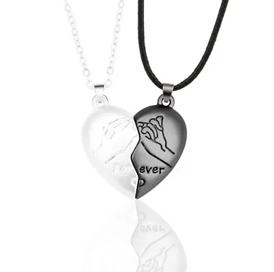 Magnetic Heart Couples Necklace Black And White • £4.70
