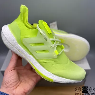 Adidas Shoes Mens 8.5 UltraBoost 22 Running Sneakers Lime Green White GX5557 • $87.20