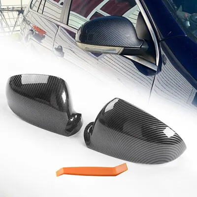 For Volkswagen VW Golf 5 GTI MK5 Carbon Fiber Door Side Mirror Cover Caps Pair • $35.99