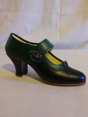 $10.50 • Buy Just The Right Shoe Signed Raine #25041 Suffragette Victorian Style Green Black