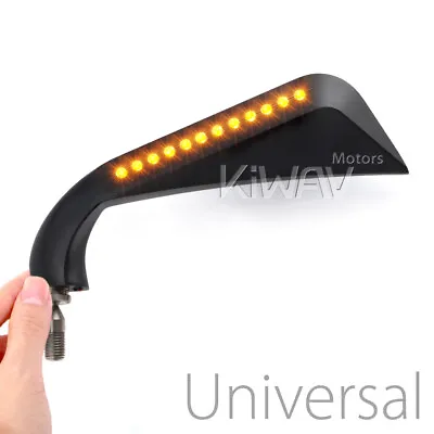 KiWAV Mirror AXE Black LED Turn Signals 10mm Fits Buell Ulysses XB12XT Aprilia • $135.20