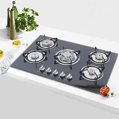 4/5 Burners Built-In NG LPG Gas Stove Cooktop Tempered Glass Electronic Ignition • $189