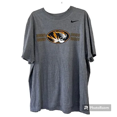 Nike Regular Fit Missouri Tigers Mens T Shirt 2 XL Gray Black Short Sleeve • $11.97