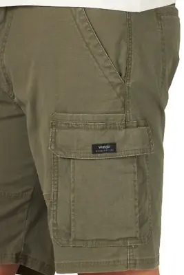$27.99 • Buy Men's Wrangler Relaxed Fit Flex Cargo Shorts Olive Green Tech Pocket SIZES 32-54
