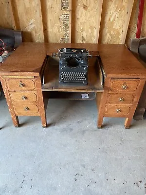 Antique Desk With Hideaway Royal Typewriter • $380