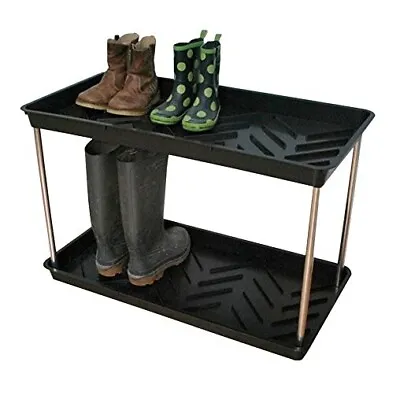 Muddy Or Dirty Shoe Boot And Wellies Tray - Black 2-Tier • £29.38