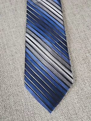 Van Heusen Tie -  3.5 In Blue Striped Silk Necktie - Men's Classic • $9.97