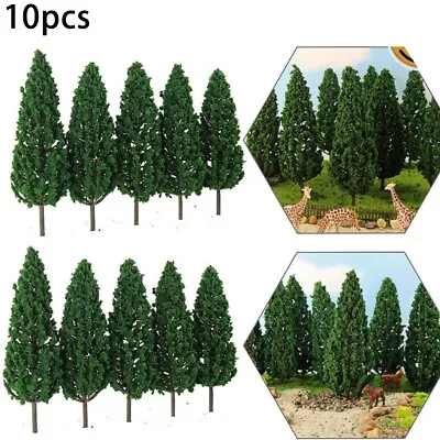 10 Pcs Deep Green Model Pine Trees Green For Railway Layout 15cm S16059 • $12.32