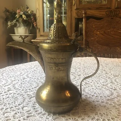 Antique Middle Eastern Dallah Arabic Coffee Pot 10  • $100