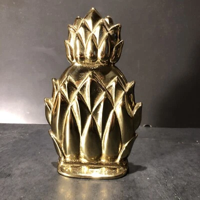 $20 • Buy Vintage VA Metalcrafters Newport N8-2 Brass Pineapple Single Bookend