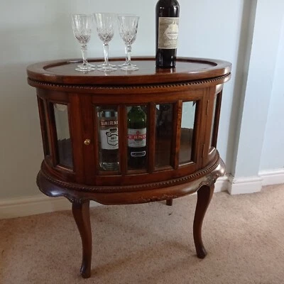 £80 • Buy Tray Top Mahogany Drinks Cocktail Cabinet Oval
