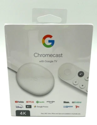 $69.99 • Buy Chromecast With Google TV (4K) Snow GA01919-AU Brand New