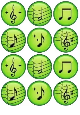 £2.25 • Buy 24 Musical Notes Cup Fairy Cake Toppers Edible Party Decorations
