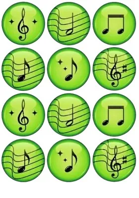 24 Musical Notes Cup Fairy Cake Toppers Edible Party Decorations • £2.38