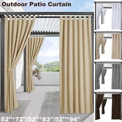 £30.35 • Buy 1/2Panels Outdoor Blackout Garden Patio Curtains Thermal Insulated Drapes Solid