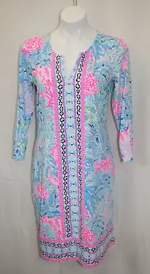 Lilly Pulitzer UPF 50+ Nadine Dress Multi Sink Or Swim Chilly Lilly #002300 Sz M • $98.77