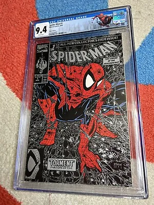 Spider-Man #1 McFarlane Silver Variant CGC 9.4 White Pages 1990 Custom Label MT • $69.99